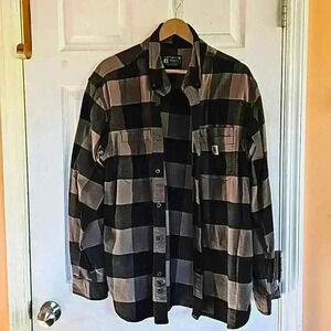 Carhartt button down checkered black and tan work casual